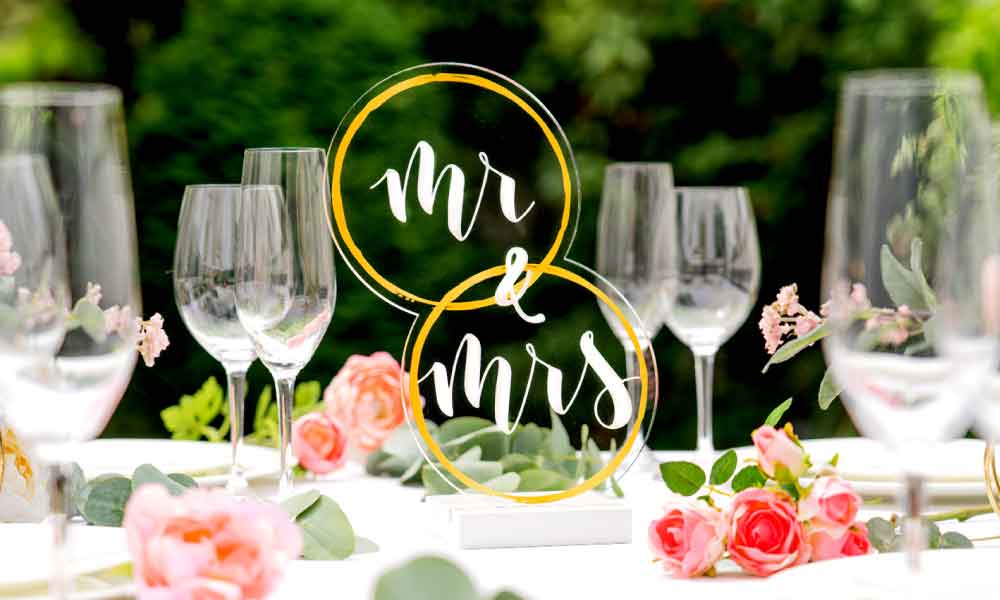 Dekoaufsteller Mr and Mrs Mr and Mrs als Dekoaufsteller