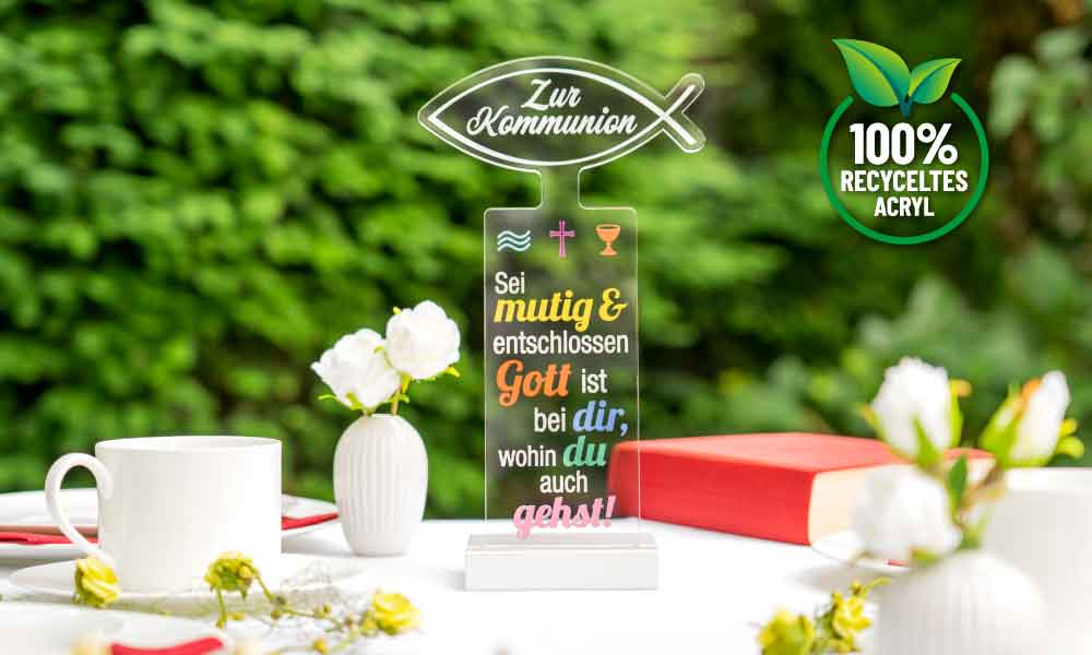 Der Fisch ein Symbol für Glaubensbekenntnis als Aufsteller