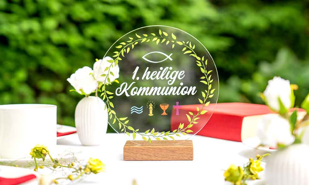 Kommunion Tischdeko Aufsteller